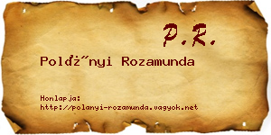 Polányi Rozamunda névjegykártya